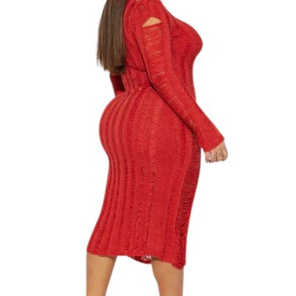 Los Cabos Crochet Midi Dress - Rust (NWT) XL - Picture 2 of 9